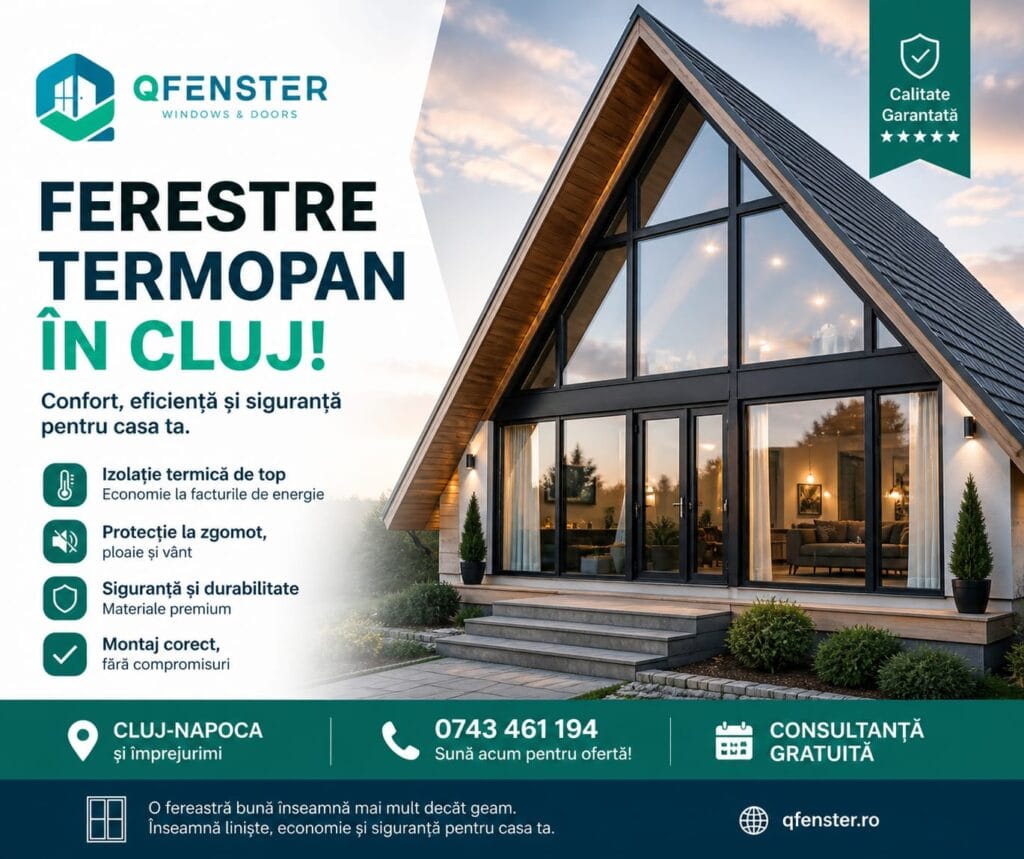 Ferestre termopan în Cluj. Confort, eficiență și siguranță pentru casa ta. Ferestre termopan în Cluj-Napoca care fac diferența